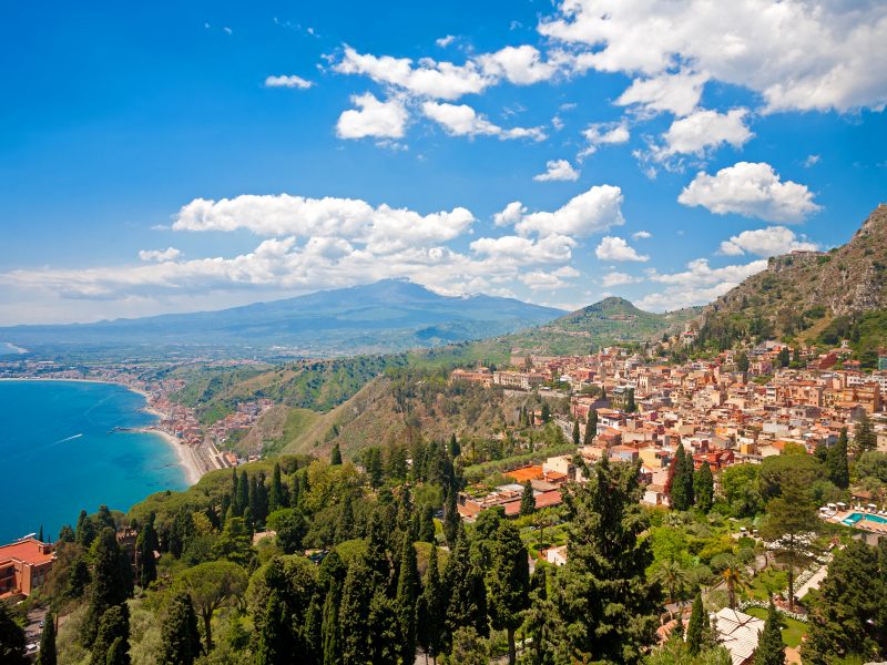 Uitzicht op Taormina