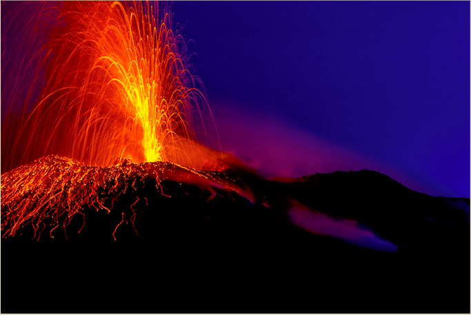 De actieve vulkaan Stromboli